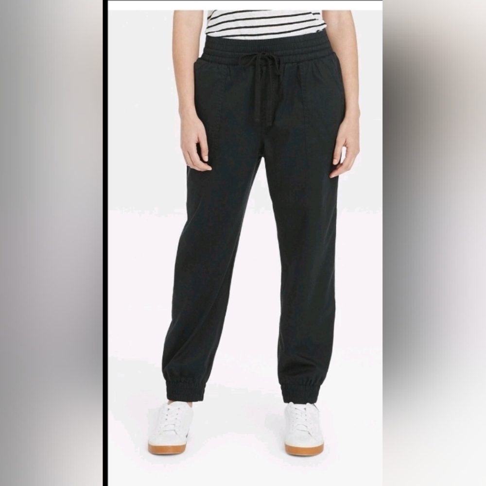A New Day Women's High-Rise Tapered Ankle Pull-on Joggers Lightweight Twill, Ful